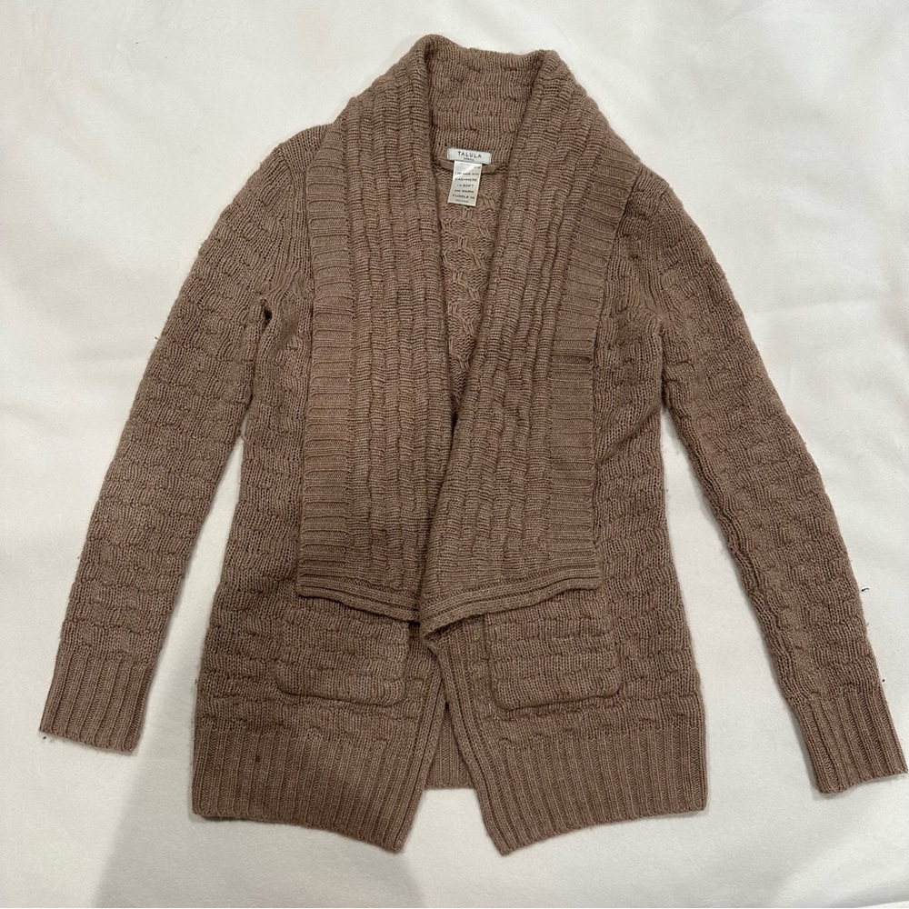 Aritzia Talula Brown Cashmere Cardigan